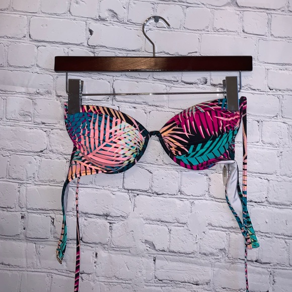 Shade & Shore Mulicolor Tropical Bikini top sz 34B - Picture 2 of 11